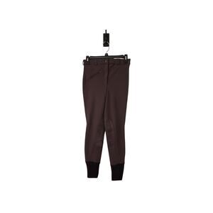 TuffRider Women’s 26 Charcoal Grey Ribbed Front Zip Knee Patch Breeches 27x26.5